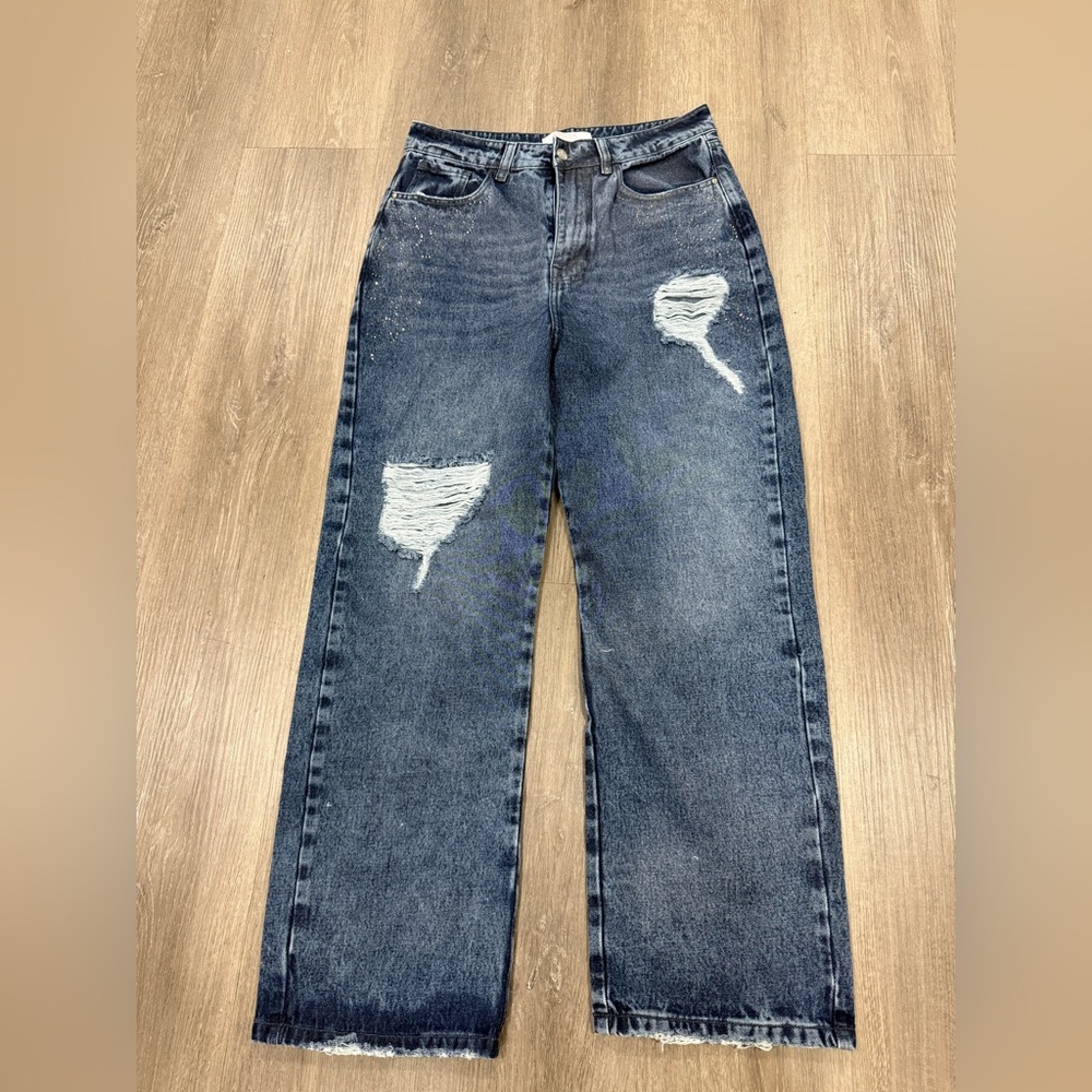 EVA GLAM Classic Blue Distressed Women Jeans
